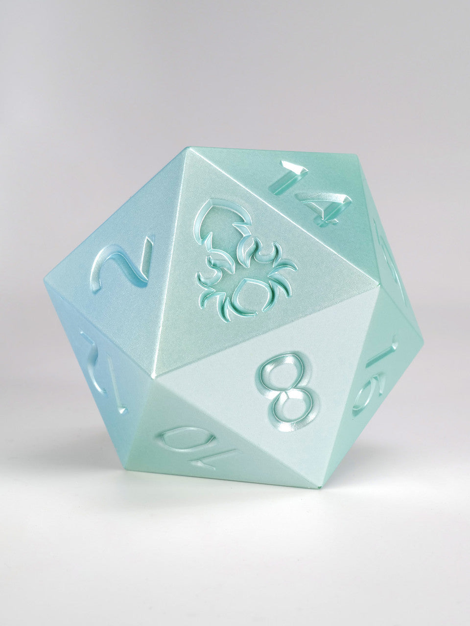 Ombre Teal to Azure 55mm D20 Dice